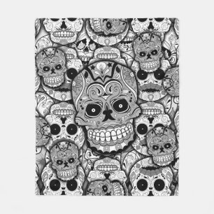 Sugar Skulls Pattern Fleece Blanket