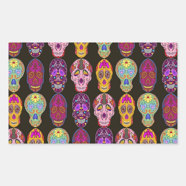 Sugar Skulls Pattern in 5 Different Styles Sticker (Front)