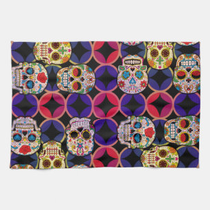 Sugar Skulls Pattern Kitchen Towel