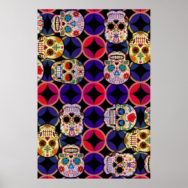Sugar Skulls Pattern Poster (Front)