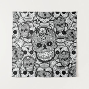 Sugar Skulls Pattern Tapestry