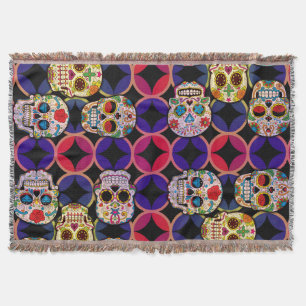 Sugar Skulls Pattern Throw Blanket