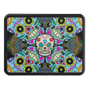 Sugar Skulls Pattern Trailer Hitch Cover