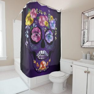 Sugar Skulls Purple Flower Skulls