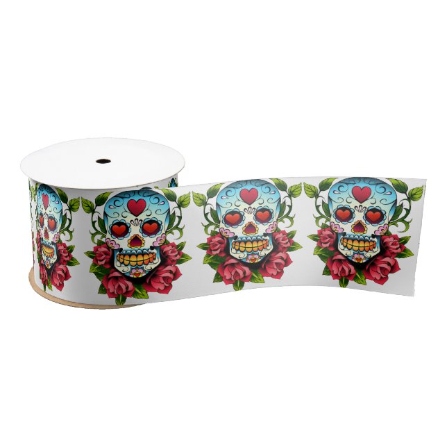 Sugar Skulls Satin Ribbon (Spool)