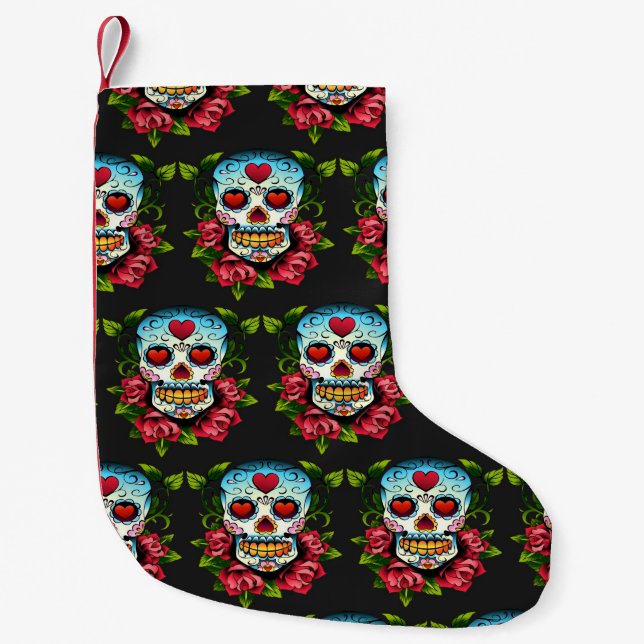 Sugar Skulls Small Christmas Stocking (Front)
