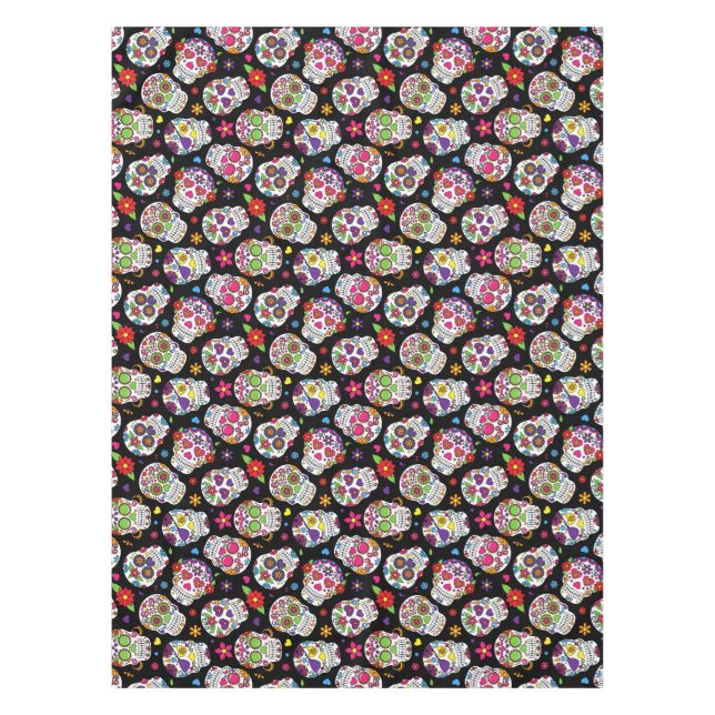 Sugar Skulls Table Cloth Table Cover (Front)