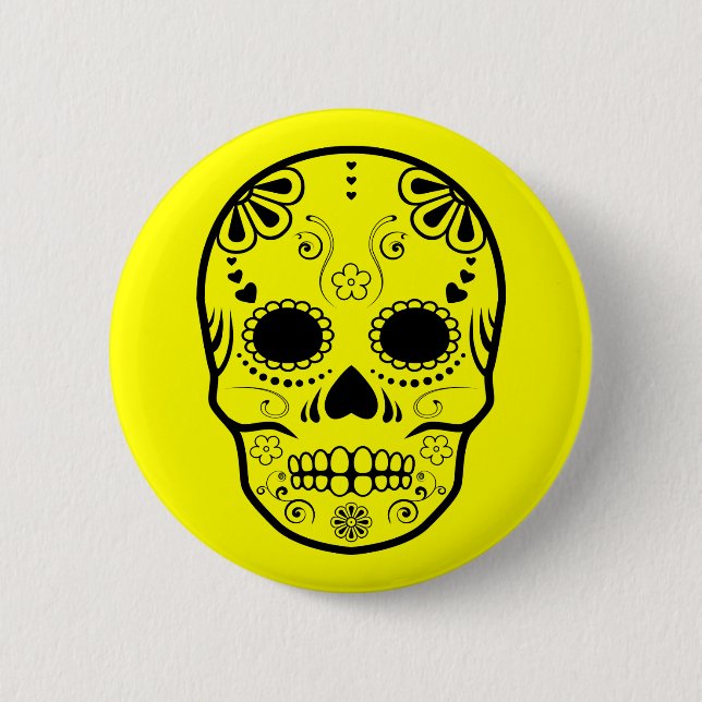 sugar skullz : 1 2 inch round button (Front)