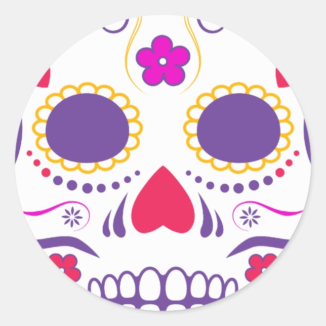 sugar skullz : 1 classic round sticker (Front)