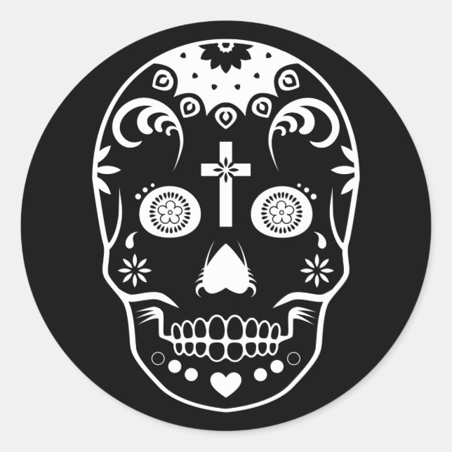 sugar skullz : 2 classic round sticker (Front)