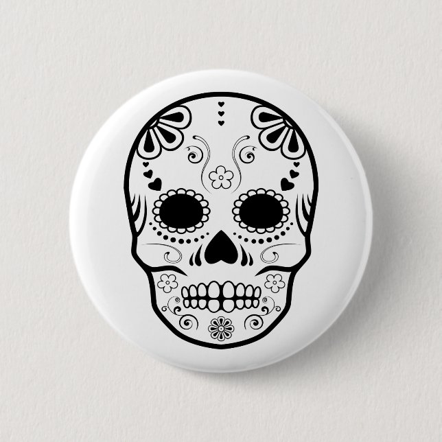 sugar skullz 2 inch round button (Front)