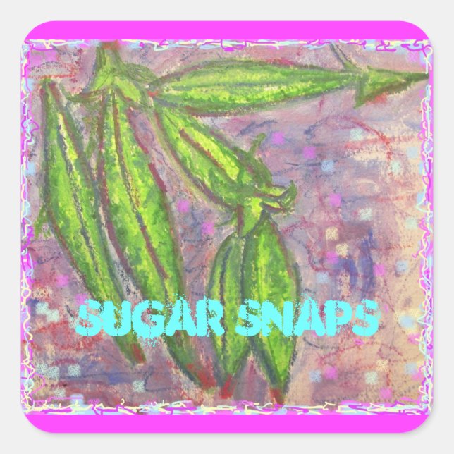 Sugar Snaps Square Sticker (Front)