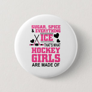 sugar spice and everything ice girls hockey 2 inch round button