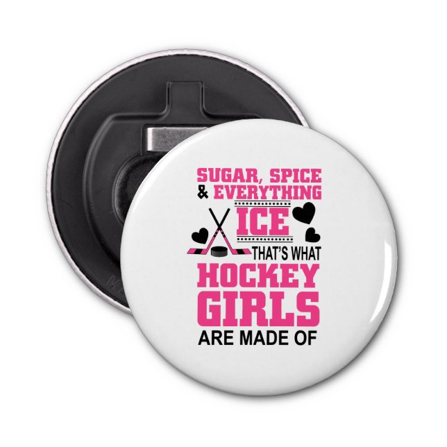 sugar spice and everything ice girls hockey bottle opener (Front)