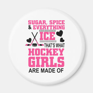 sugar spice and everything ice girls hockey magnet