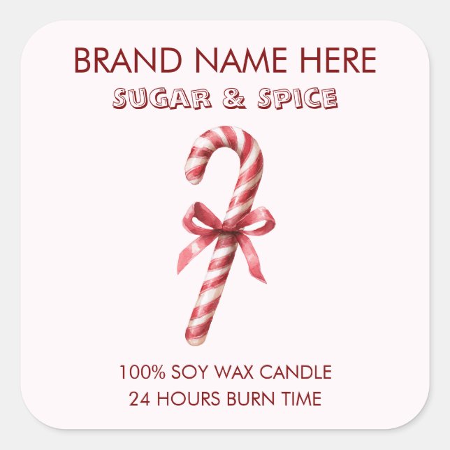 Sugar & Spice Candy Cane Christmas Labels (Front)