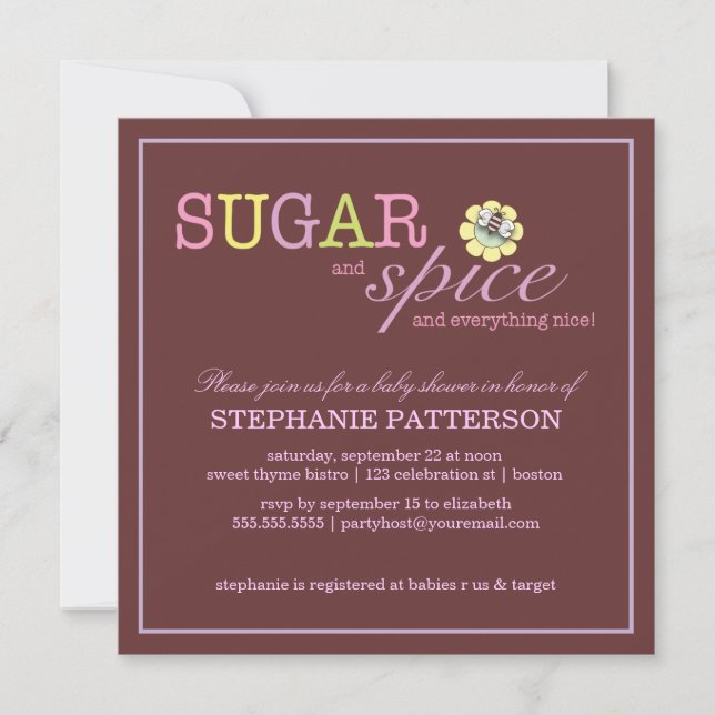 Sugar & Spice C'est une invitation pour les Baby s (Devant)