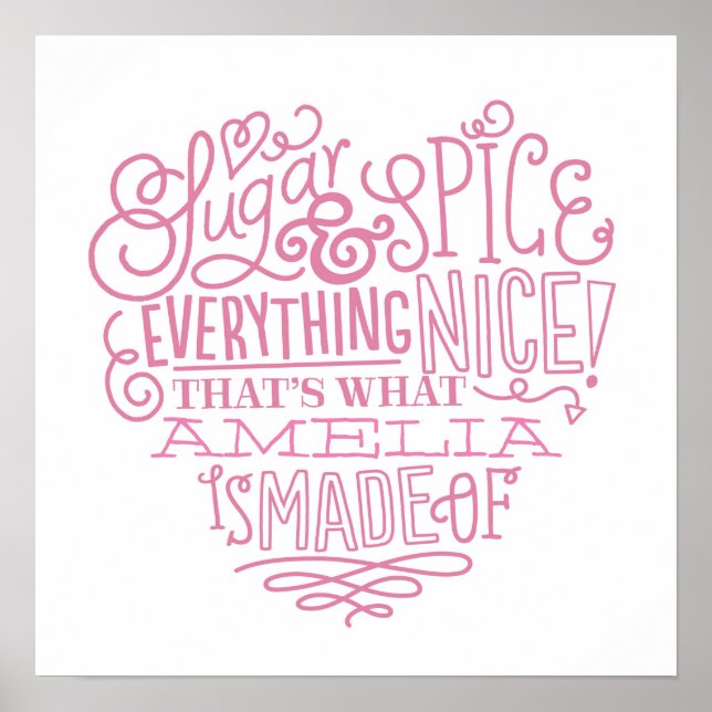 Sugar & Spice décoration avec le nom de l'enfant (Devant)