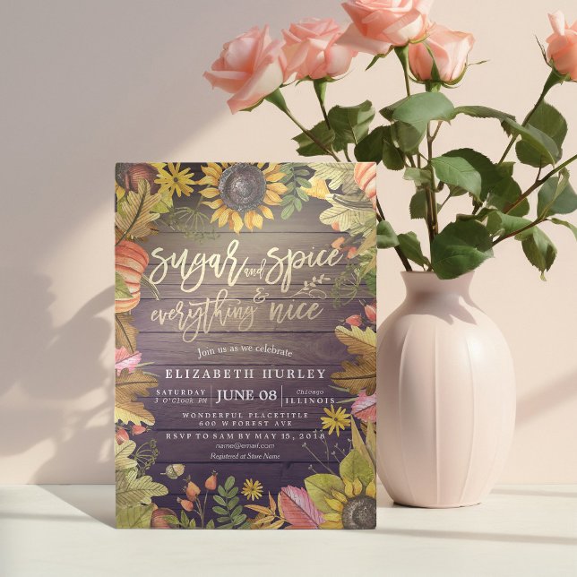 Sugar & Spice & Everything Nice Autumn Baby Shower Invitation (Creator Uploaded)