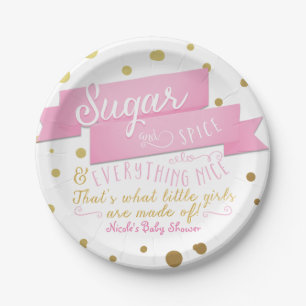 Sugar & Spice & Everything Nice Baby Shower Plates