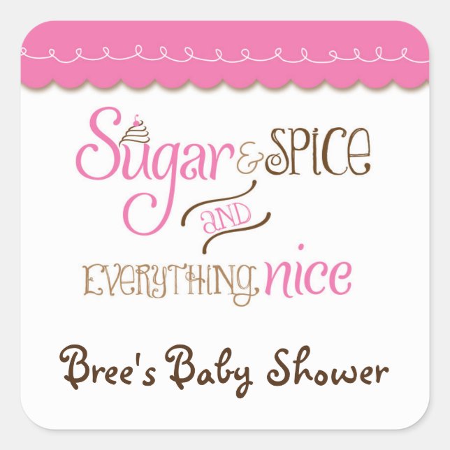 Sugar Spice & Everything Nice Party Favour Sticker (Front)