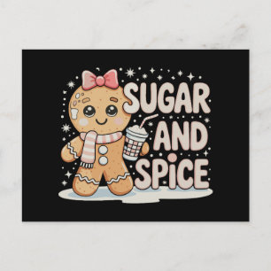 Sugar Spice Gingerbread Bougie Pink Christmas Xmas Holiday Postcard