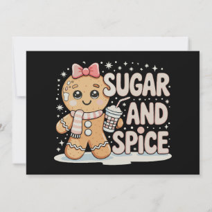 Sugar Spice Gingerbread Bougie Pink Christmas Xmas Invitation