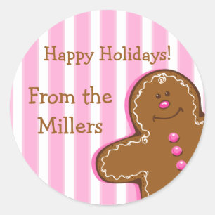 Sugar & Spice Gingerbread Custom Gift Tag Sticker