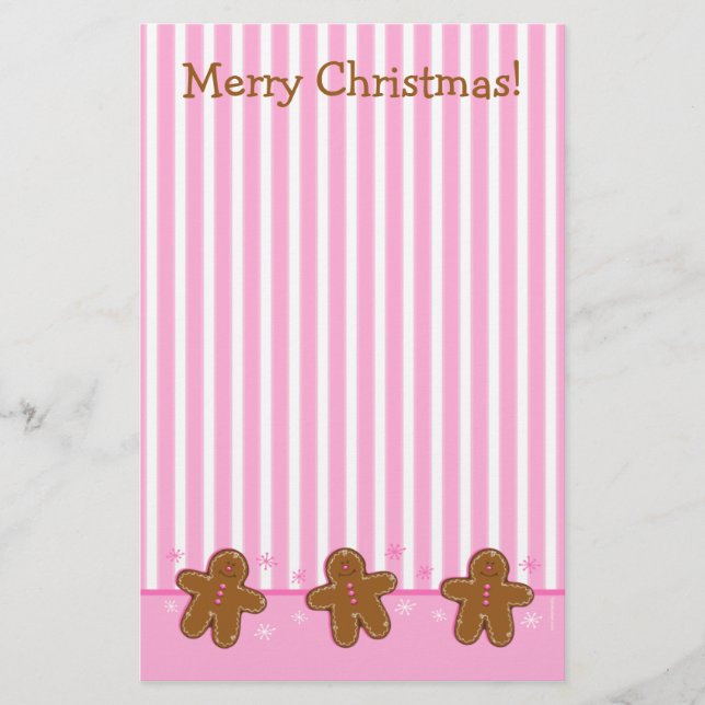 Sugar & Spice Gingerbread Custom Stationery (Front)