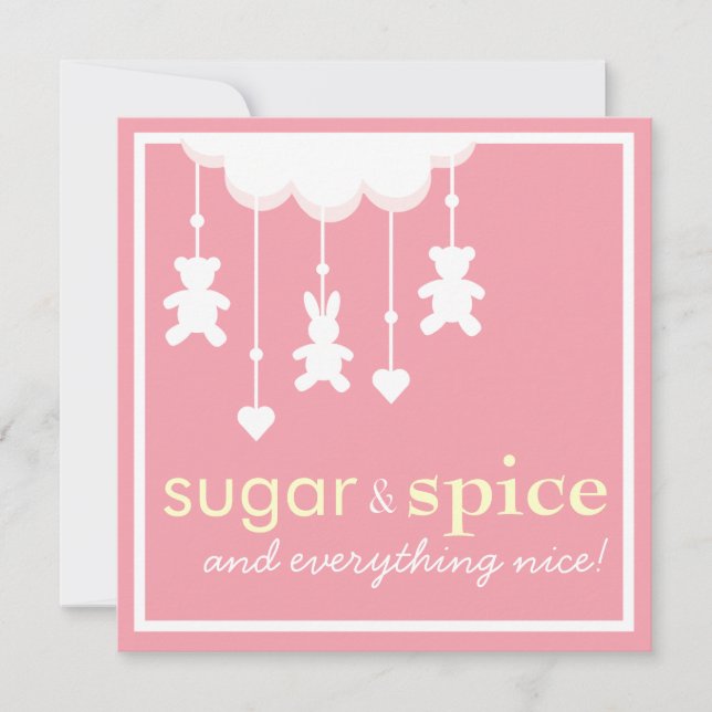 Sugar & Spice Girl Baby Shower Invitation (Front)
