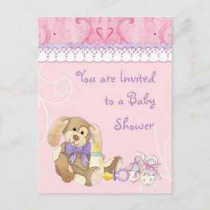 Sugar & Spice, Girl Baby Shower Invitation Postcard