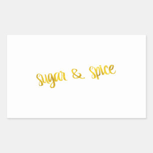 Sugar & Spice Quote Faux Gold Foil Glitter Sticker