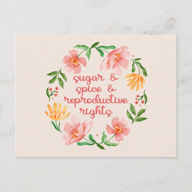 Sugar & Spice & Reproductive Rights III Postcard (Front)