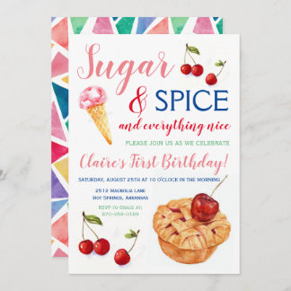 Sugar & Spice Sweet Birthday Invitation