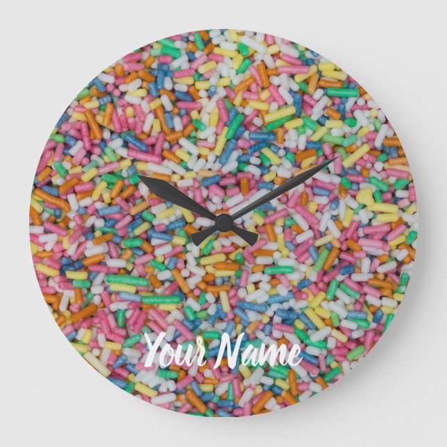 Sugar sprinkles colorful background gift large clock (Front)