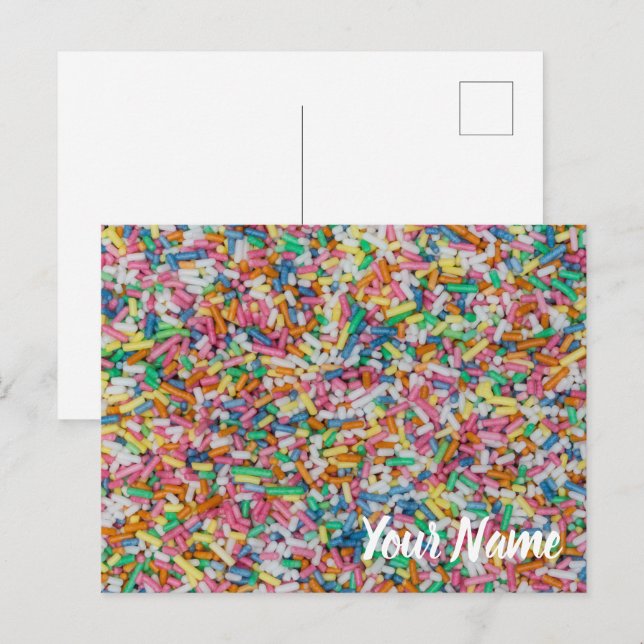 Sugar sprinkles colourful background gift holiday postcard (Front/Back)