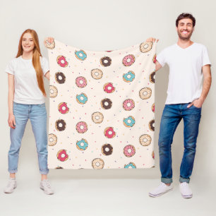 Sugar Sweet Doughnut Pattern Fleece Blanket