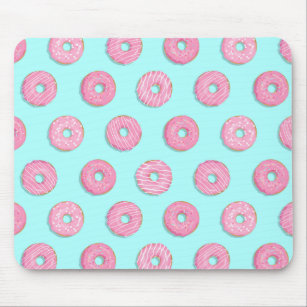 Sugar Sweet Pink Glazed Doughnuts Mouse Pad