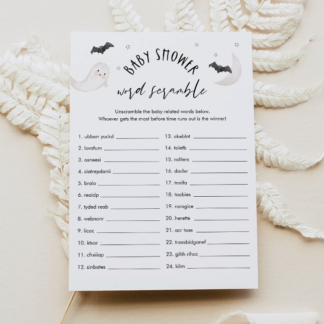 SUGARBOO Halloween Baby Word Scramble Game Card (Creator Uploaded)