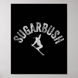 Sugarbush Ski Vintage Vermont Skiing Cool Skier Wi Poster