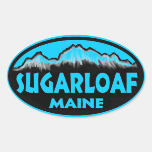 Sugarloaf Maine blue oval stickers