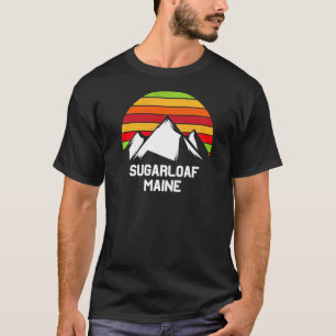 Sugarloaf Maine Mountain Retro Cirlcle Graphics T-Shirt