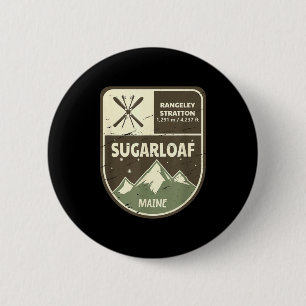 Sugarloaf maine skiing vintage 2 inch round button