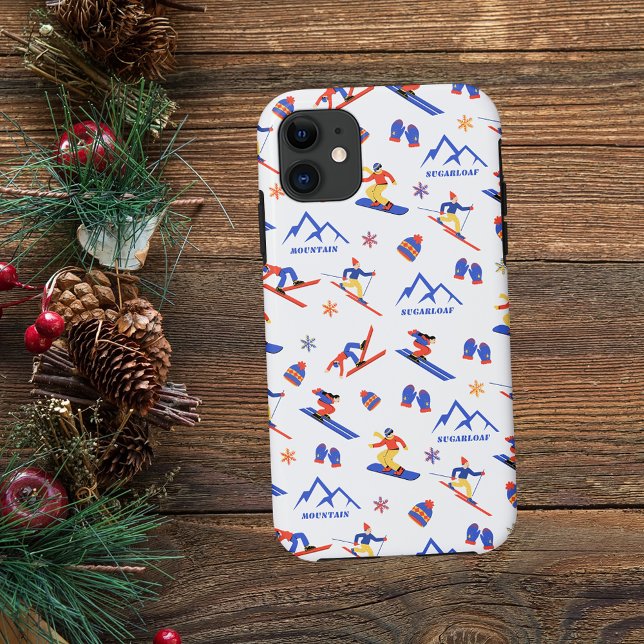 Sugarloaf Mountain Maine Ski Snowboard Pattern Case-Mate iPhone Case (Creator Uploaded)