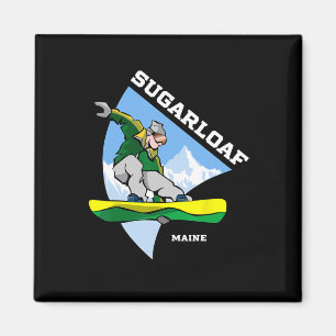 Sugarloaf Mountain Maine Snowboarding Snowboarder Magnet