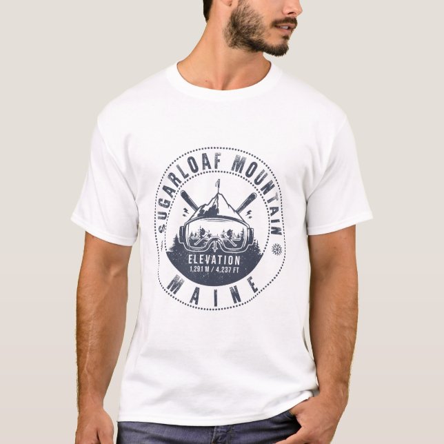 Sugarloaf Mountain Maine Vintage Ski Souvenir T-Shirt (Front)