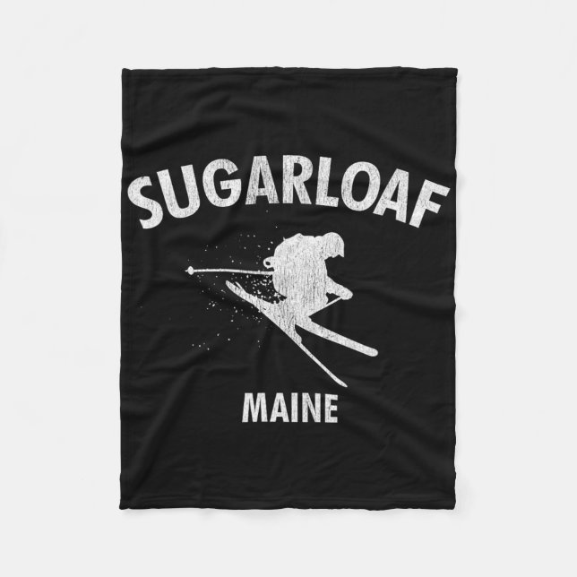 Sugarloaf Skiing Ski Maine Gift Tee  Fleece Blanket (Front)