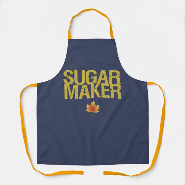 Sugarmaker with maple leaf maple syrup apron (Front)