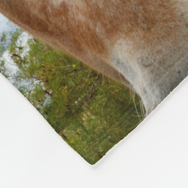 "Sugar's Stride: The Appaloosa's Grace" Fleece Blanket (Corner)