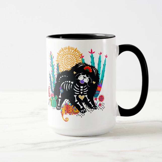 SUGARSKULL NIRVANA chow dog halloween 15 oz mug (Right)